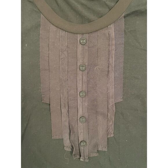 Gap Womens Black Short Sleeve Tshirt With Ruffle Front Size Small Pima Modal - Picture 2 of 5